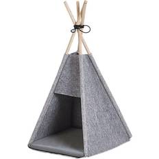 Beliani Felt Pet Teepee Tent Cat Dog Bed with Pillow 35x40 Grey Ulubey