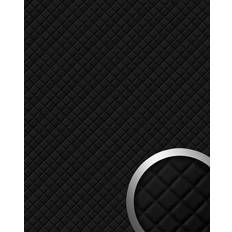 Platten WallFace 15029 ROMBO Wallpanel self-adhesive Leather plaid black 2.6 sqm