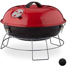 Relaxdays Portable Kettle Grill, With Lid, Picnic bbq