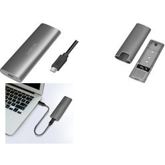 Usb c nvme LogiLink UA0389 SATA-HDD-behuizing M.2 PCIe NVMe SSD, M.2 SATA SSD USB-C