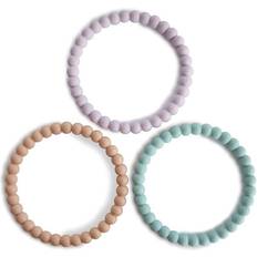 Uden skadelige kemikalier Sutteholder Mushie Pearl Teether, Lilac Cyan Peach