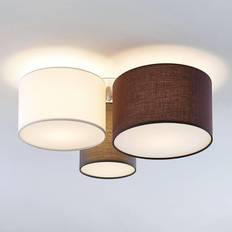 Lindby Plafondlampen Lindby Laurenz Plafondlamp 3-Lamps Grijs Bruin