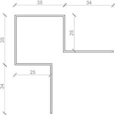 Hjørneprofil Udvendig hjørneprofil til facadebeklædning