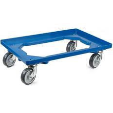 Transportvogn Diesella Transportvogn i plast åben type blå farve med 4 gummihjul (52130100)
