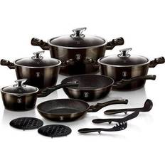 Berlinger Haus Metallic Line Shiny Black Edition Cookware Set with lid 18 Parts