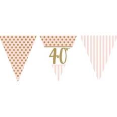 Pink Chic Age 40 Metallic Print Flag Bunting