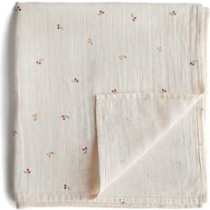 Mushie Baby Care Mushie Muslin Swaddle Blanket Organic Cotton Cherries