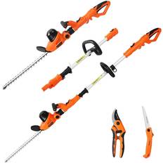 Garden Power Tools GARCARE 2 in 1 Electric Hedge Trimmers, Corded 4.8A Pole Hedge Trimmer Set with 20 inch Laser Cut Blade