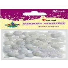 Titanum White pompoms, brocade matte 85 pcs, CRAFT-FUN