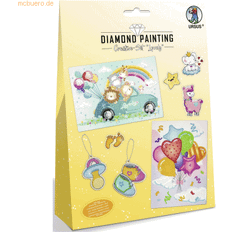 Diamantmålning barn Ursus 43510005 43510005-Diamond Painting Creative Lovely, pysselset för barn för kreativ design av bilder, hängen och klistermärken med diamanter, färgglad