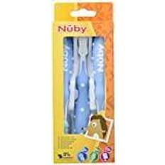 Tandenborstels Nuby Tandenborstelset Blauw 3m+ 3 Stuks