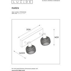 Legno Faretti Lucide A Soffitto Maren 2 Luci Nero Faretto