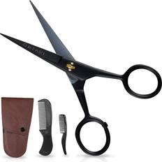 Spazzole per la Barba Barba Baffi Forbici Da Uomo In Acciaio 5,5 Pollici Nero