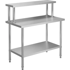 vidaXL Kitchen Work Table with Overshelf 120x60x120 cm Stainless Steel