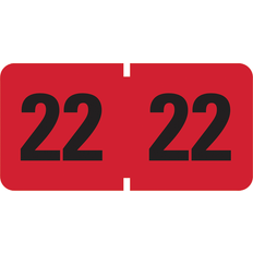 Smead Smead Yearly End Tab File Folder Labels 22, 0.75 x 1.5 Red 500 Labels/Roll 68322