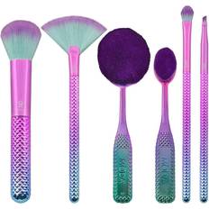 Moda Brush Prismatic Deluxe Gift 6pc Makeup Brush Set Includes Foundation Contour and Multi-Purpose Powder