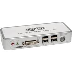 Conmutadores KVM Tripp Lite B004DUA2KR KVM de 2 Puertos DVIUSB con Audio y Cables