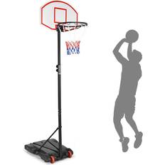 Basketball Costway Adjustable Basketball Hoop System Stand With Wheels