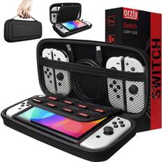 Carry Case Compatible with and New Switch OLED Console - Black Protective Hard Portable Travel Carry Case Shell