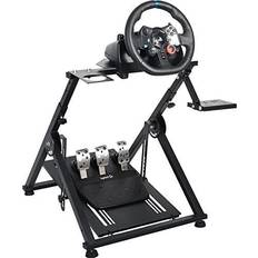 Racing Seats Minneer Racing Simulator Cockpit with Black Seat fit for Logitech G29 G27 G25 G923 Without Wheel