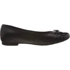 Textile Ballerinas Children's Shoes Clarks Girl's Scala Bloom School Shoes - Black Leather