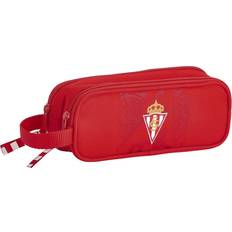 Rojo Estuches para lápices Safta Sporting Gijon Double Pencil Case Red