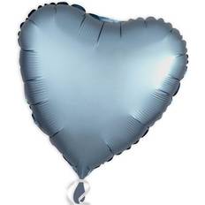 Amscan Loftus International A3-6814 18 in. Steel Blue Heart Satin Luxe HX Balloon