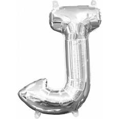 Letter Balloons Amscan foil balloon letter J 22 x 33 cm silver
