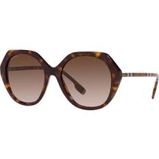 Sunglasses Burberry Check Geometric Round Acetate & DARK HAVANA