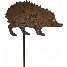 Black Garden Ornaments Hedgehog On Stake Black