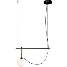 Artemide Lampade da soffitto Artemide NH S1 14 Pendelleuchte 55 cm Globo Ø 14 cm - Bianco Satinato Nero Lampada a Sospensione