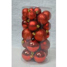 Decoris Season Rødt Julekuglesæt - 30