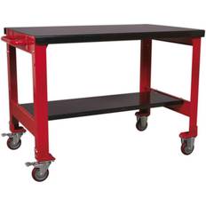 DIY Accessories 2 Level Mobile Workbench 300kg Weight Limit 2 Fixed & 2 Locking Castors