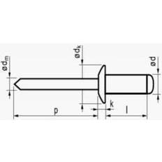 Lemvigh-Müller Blindnitter Lemvigh-Müller 3,2X4 rundhovedet aluminium/stål blindnitte 500