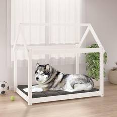 vidaXL Dog Bed White 111x80x100 Solid Wood Pine - White