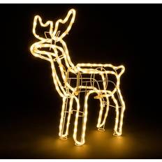 Christow Small Standing Light Up Reindeer Rope Christmas Lamp