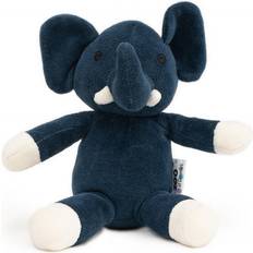 NatureZoo Økologisk velourbamse – mørkeblå elefant
