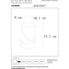 Lucide Seinävalaisimet Lucide Ulkoseinävalaisin Norman Ø9 cm 1xE27 IP65 Musta