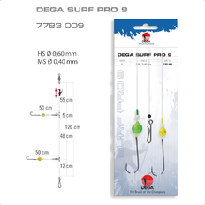 Surfcasting-Rig DEGA-SURF Pro 9 Forfang