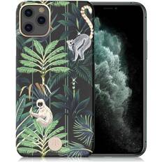 Kingxbar iPhone 11 Pro Max i Blomst Swarovski etui Gibbon