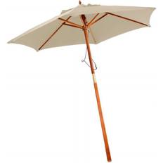 Oypla 2.1m Wooden Beige Garden Parasol Umbrella