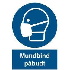 Påbudsskilt Mundbind Påbudt plast A4 TEMP261PA4