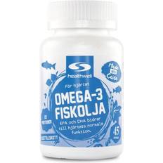 Bedste Fedtsyrer Healthwell Omega-3 Fiskeolie, 45 kapsler