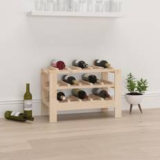 Brown Wine Racks vidaXL 61.5x30x42 Solid Wood - Brown Wine Rack