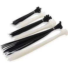 Black Cable Ties cable matters (combo pack) 200 self-locking 6 8 12-inch nylon cable ties (tie wraps/zip ties) in black & white