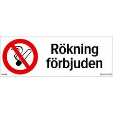 Skylt SYSTEMTEXT Rökning förbjuden 297x105mm