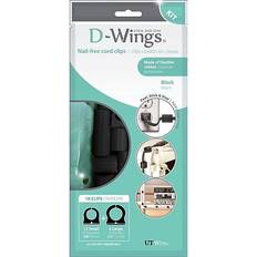 UT Wire D-Wings Cord Control, Assorted Kit, Black, 18/Pack (UTW-D18-BK) Black