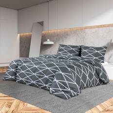 Housses de couette vidaXL Ensemble De Gris 260x240 cm Coton Housse de couette Gris