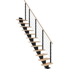 Sort Straight Stairs Dolle Frankfurt Ligeløb Sort-Design-Olieret Bøg 75-12 Lodret Højde 240-279