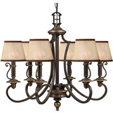 Vidrio Lámparas Colgantes Hinkley Plymouth 6-Light Chandelier - Olde Bronze E14 Lámpara Colgante